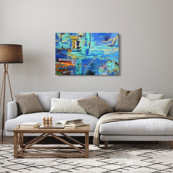 Kép - Absztrakt olajfestmény (90x60 cm)