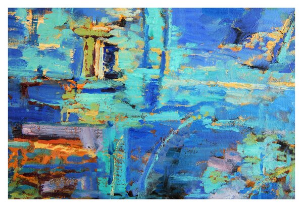 Kép - Absztrakt olajfestmény (90x60 cm)