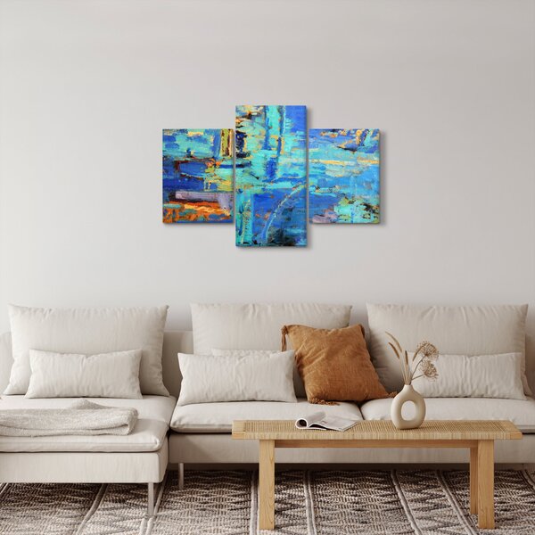 Kép - Absztrakt olajfestmény (90x60 cm)