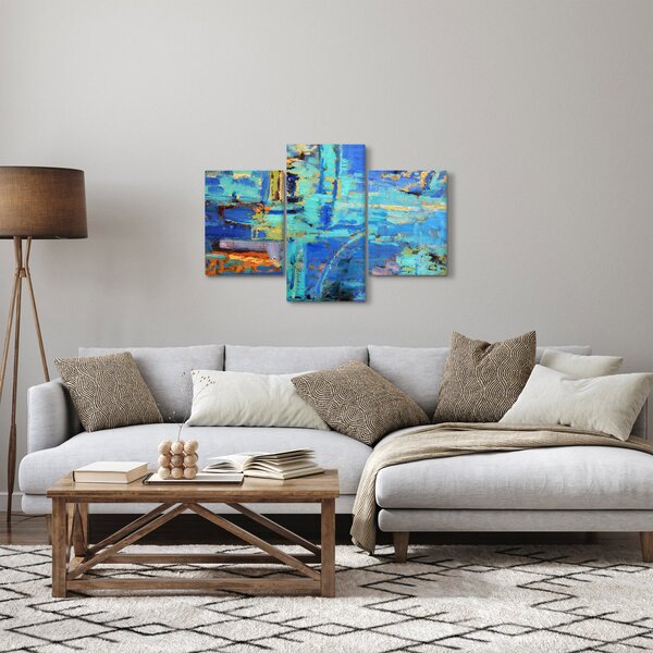 Kép - Absztrakt olajfestmény (90x60 cm)