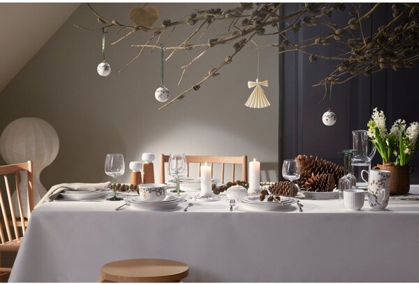 Hammershoi tölgyfa fűszerőrlő, fehér porcelán részletekkel, magasság 17,5 cm - Kähler Design