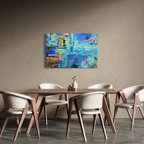 Kép - Absztrakt olajfestmény (90x60 cm)