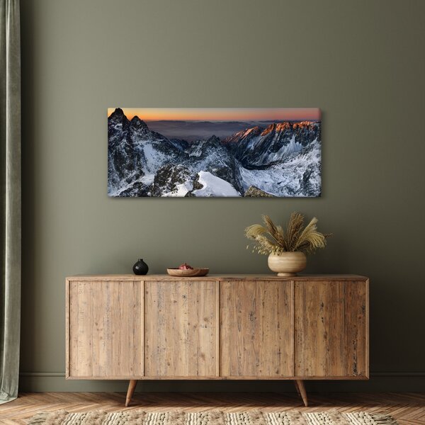 Kép - Napfelkelte a hegyekben (120x50 cm)