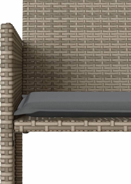 2 személyes szürke polyrattan kerti kanapé asztallal/székkel