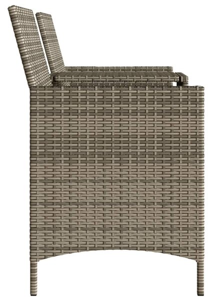 2 személyes szürke polyrattan kerti kanapé asztallal/székkel