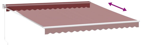 Burgundi vörös kézzel kihúzható napellenző 400 x 300 cm