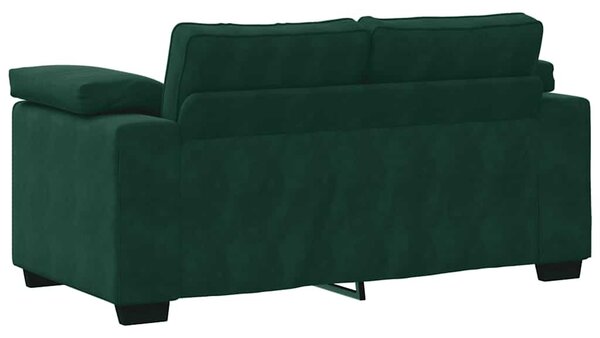 Sötétzöld bársony loveseat kanapé 160x77x82 cm