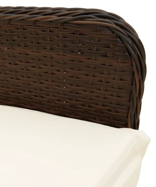 9 részes barna polyrattan kerti bisztrógarnitúra párnákkal