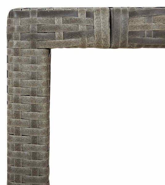 9 részes szürke polyrattan kerti bisztrógarnitúra párnákkal