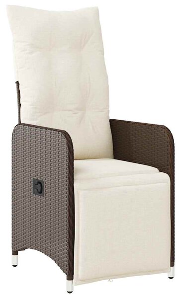 11 részes barna polyrattan kerti bisztrógarnitúra párnákkal