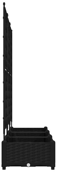 Kerti cserép 3 db Fekete 120 x 40 x 125,5 cm PP