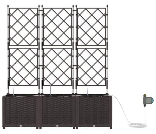 Kerti cserép 3 db Barna 120 x 40 x 142 cm PP