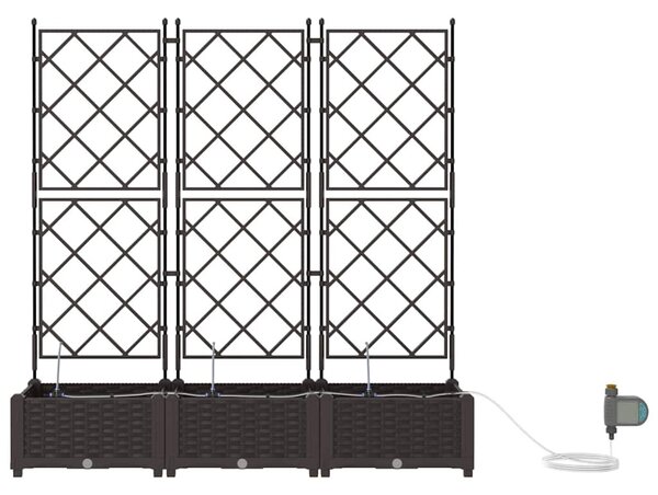 Kerti cserép 3 db Barna 120 x 40 x 126 cm PP