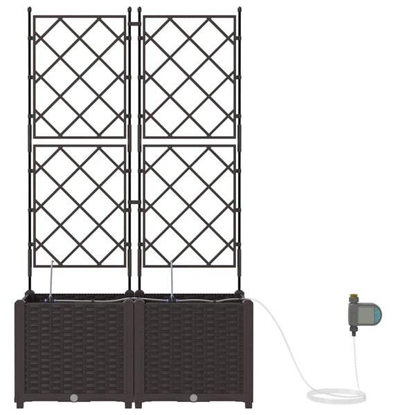 Kerti cserép 2 db Barna 80 x 40 x 142 cm PP