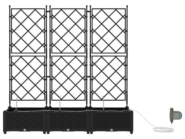 Kerti cserép 3 db Fekete 120 x 40 x 126 cm PP