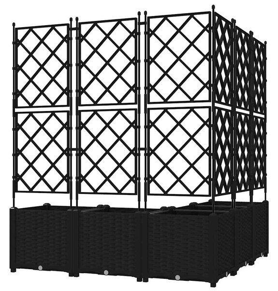 Kerti cserép 5 db Fekete 120 x 120 x 143 cm PP