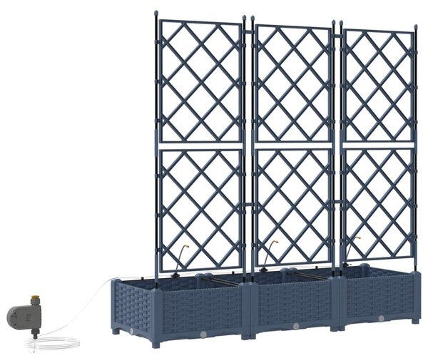 Kerti cserép 3 db Szürke 120 x 40 x 126 cm PP