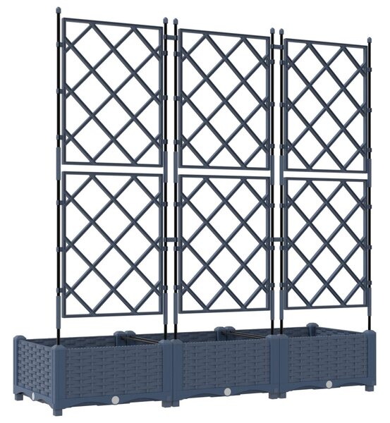 Kerti cserép 3 db Szürke 120 x 40 x 125,5 cm PP