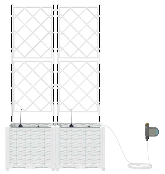 Kerti cserép 2 db Fehér 80 x 40 x 142 cm PP