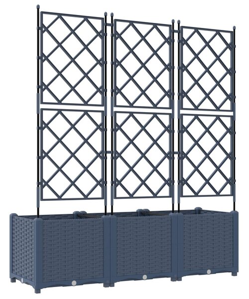Kerti cserép 3 db Szürke 120 x 40 x 143 cm PP