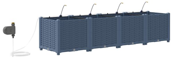 Kerti cserép 4 db Szürke 160 x 40 x 37,5 cm PP