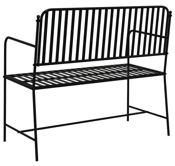 Kerti pad 2 -Seater 103,5 x 51,5 x 90 cm Acél Fekete