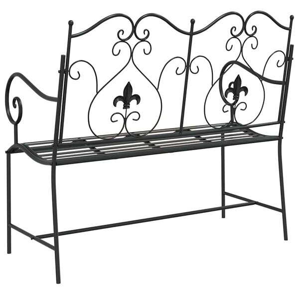 Kerti pad 2 -Seater 104 x 54 x 93 cm Acél Fekete