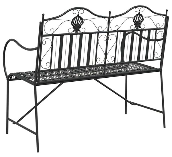 Kerti pad 2 -Seater 103,5 x 59 x 89 cm Acél Fekete