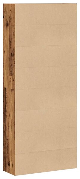 Antik fa színű szerelt fa könyvszekrény 80 x 30 x 189 cm