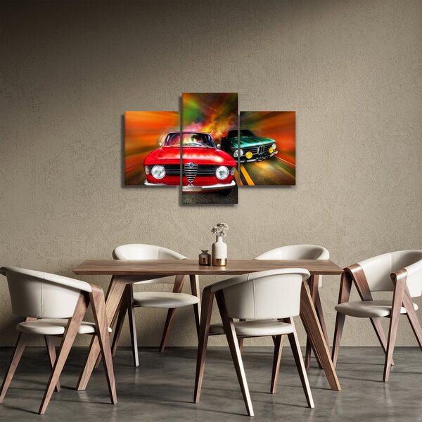 Kép - Retro versenyautók (90x60 cm)