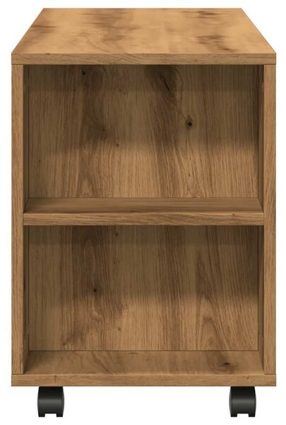 Kézműves tölgy szerelt fa TV-szekrény kerekekkel 102x34,5x43 cm