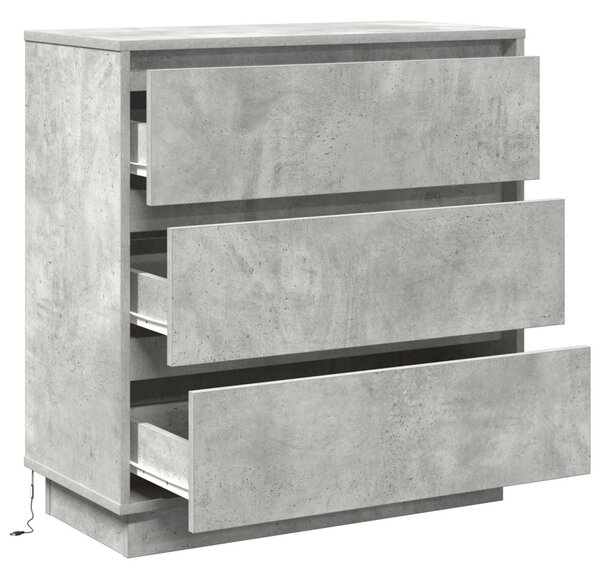Éjjeliszekrény Beton Szürke 71 x 34,5 x 75 cm Szerelt fa