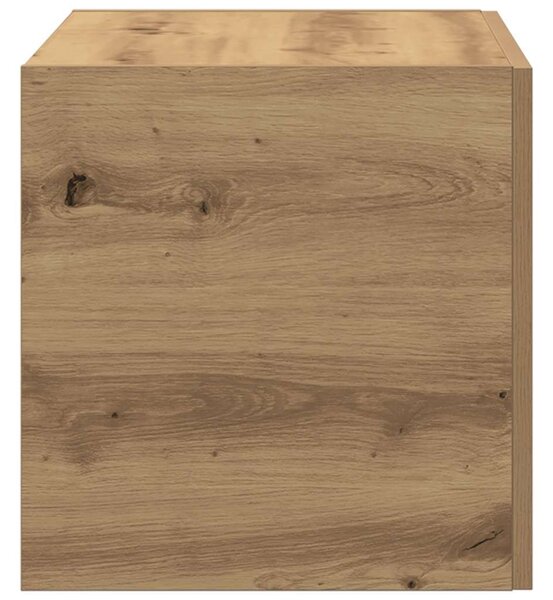 Kézműves tölgy színű szerelt fa faliszekrény 80 x 39 x 40 cm