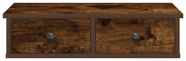 Falipolc fiókokkal füstölt tölgy 60x28x15 cm műszaki fa