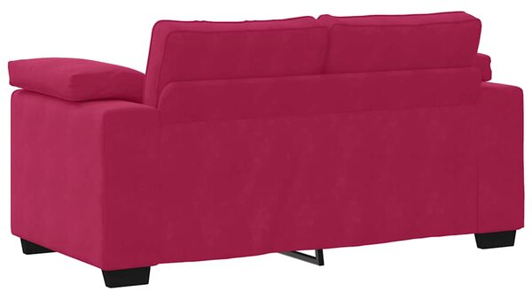 Bordó bársony loveseat kanapé 160x77x82 cm