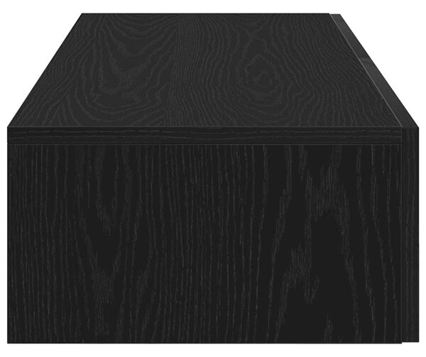 Falipolc fiókokkal fekete 100x36x19 cm műszaki fa