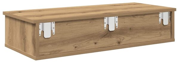 Falipolc fiókokkal artisian tölgy 80x31x17 cm műszaki fa