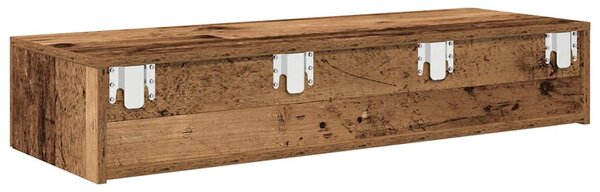 Falipolc fiókokkal régi fa 100x36x19 cm műszaki fa
