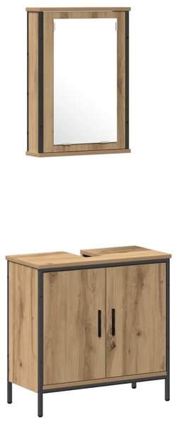 Fürdőszoba bútor szett 4 db Barna 33 x 33 x 185,5 cm Szerelt fa