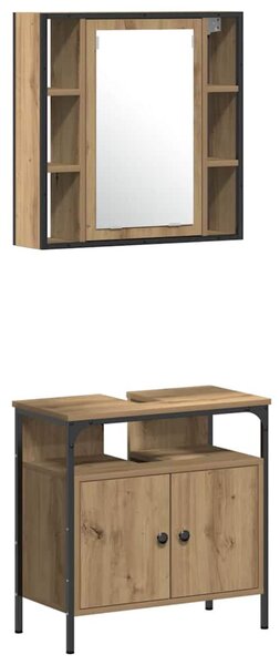 Fürdőszoba bútor szett 4 db Artisan tölgy 33 x 33 x 185,5 cm