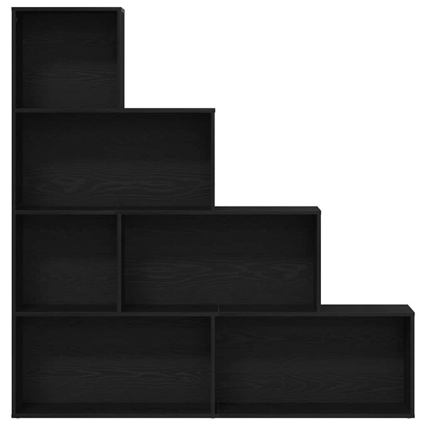 Könyvespolc 6 szintes 155 x 24 x 160 cm Szerelt Fa Fekete tölgy