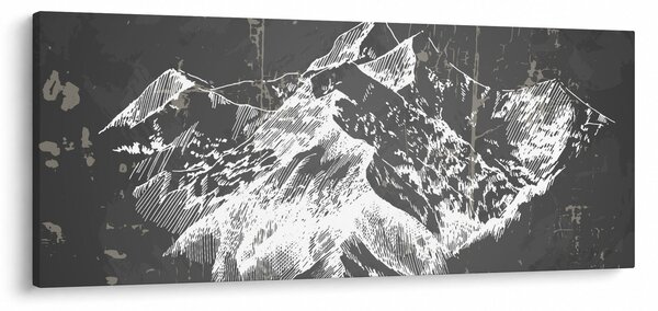Kép - Hegyek illusztrációja (120x50 cm)