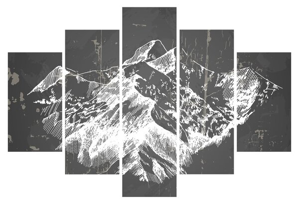 Kép - Hegyek illusztrációja (150x105 cm)