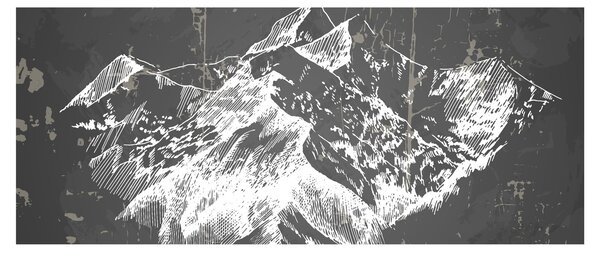 Kép - Hegyek illusztrációja (120x50 cm)