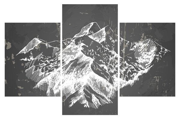 Kép - Hegyek illusztrációja (90x60 cm)