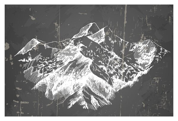Kép - Hegyek illusztrációja (90x60 cm)
