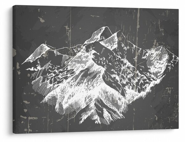 Kép - Hegyek illusztrációja (70x50 cm)