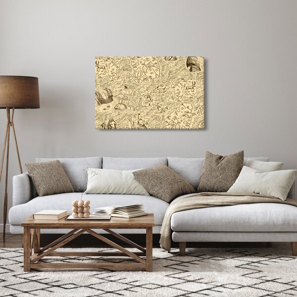 Kép - Vintage térkép, illusztrációk (90x60 cm)