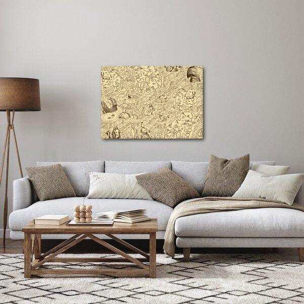 Kép - Vintage térkép, illusztrációk (70x50 cm)