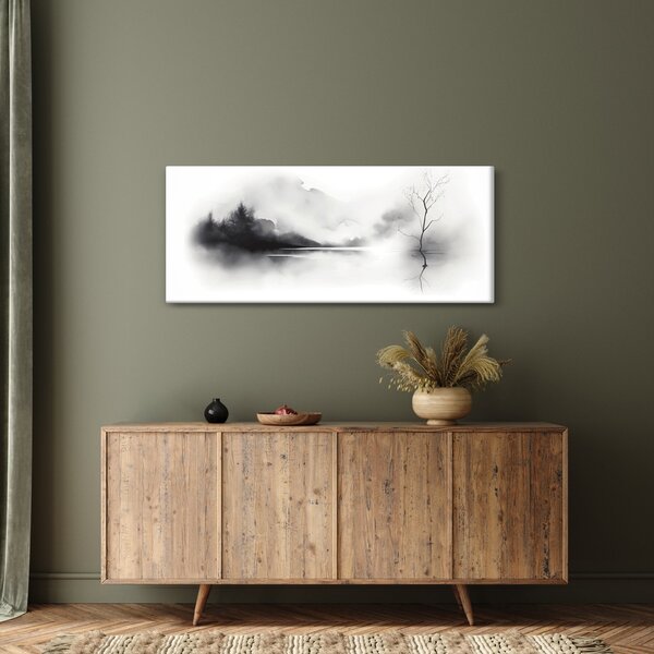 Kép - Tintafestmény tájkép (120x50 cm)